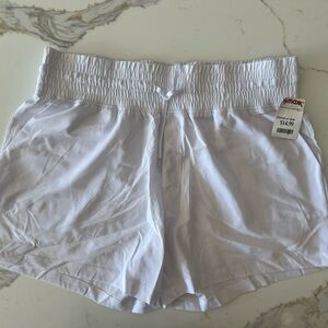 White 90° athletics shorts, newest tags drawstring